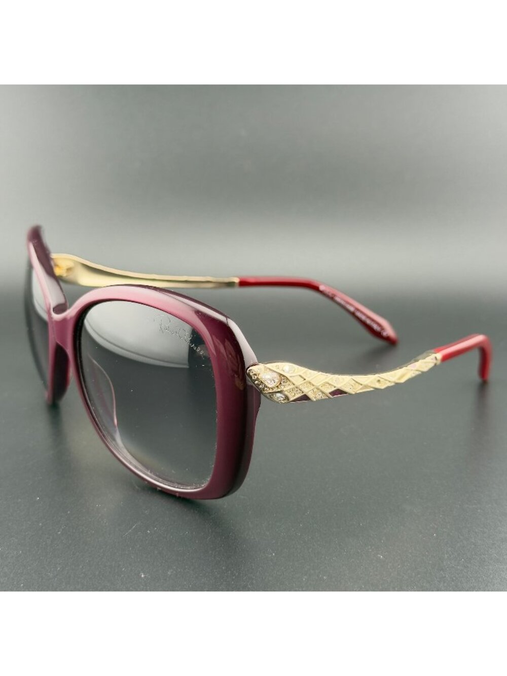Roberto Cavalli MIZAR 917S-A 71B Sunglasses Red Square Gray Gradient 57-17-135